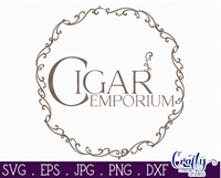 Cigar Emporium Round Svg