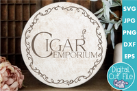 Cigar Emporium Round Svg