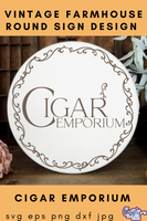 Cigar Emporium Round Svg