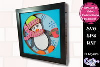 Hot Cocoa Penguin 3D Shadow Box File