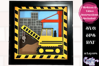 Crane Construction Site 3D Shadow Box File