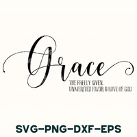 a black and white photo with the words grace in cursive font