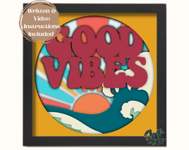 a picture of a picture of the words good vibes