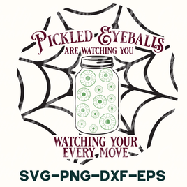 a jar of pickled and eyeballs are watching you watching your every move sv