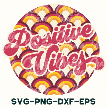 a round sticker with the words positive vibes on it