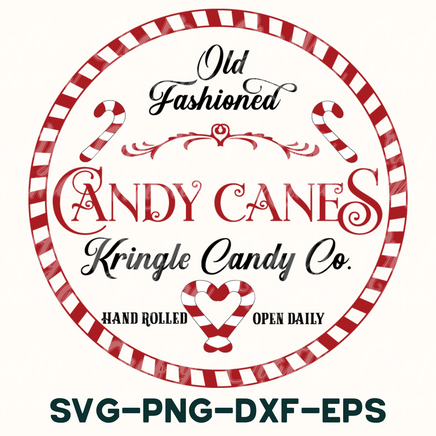 a candy cane logo with the words candy canes, king candy co