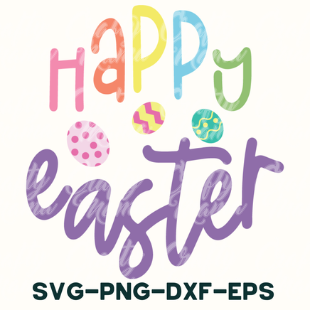 a happy easter svg - png - dxf - eps