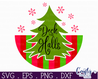 Deck The Halls Cute Christmas Round SVG