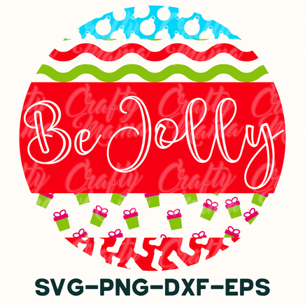 a red and green christmas ornament with the word be holly on it