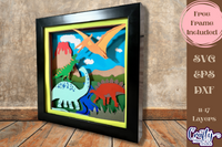 Dinosaur 3D Shadow Box File