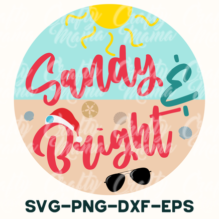 a round sign that says sandy's bright svg - png - d