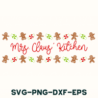 a white background with a red and green border with gingerbreads on it