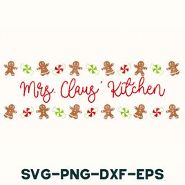 a white background with a red and green border with gingerbreads on it