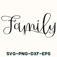 a black and white photo of the word family