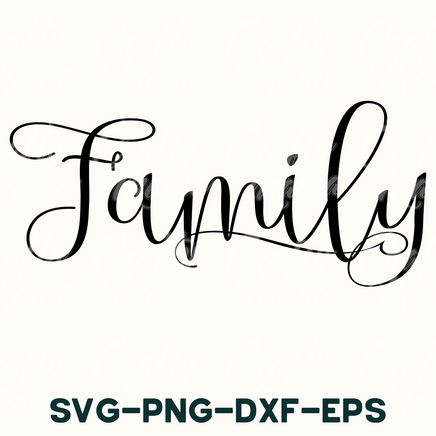 a black and white photo of the word family