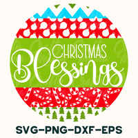 a christmas ornament with the words, christmas blessing svg - dx