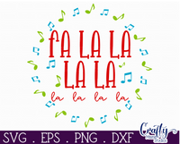 Fa La La La La Colorful Christmas Round SVG