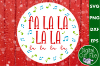 Fa La La La La Colorful Christmas Round SVG