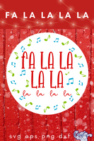 Fa La La La La Colorful Christmas Round SVG