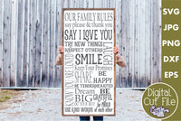 Family Rules Svg, Farmhouse Sign