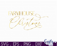 Farmhouse Christmas Round Svg