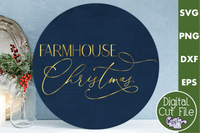 Farmhouse Christmas Round Svg