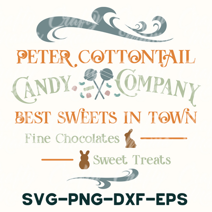 a poster with the words peter cottonall candy company, best sweets in town,