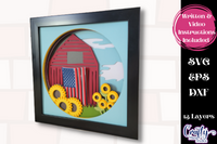 Sunflower Barn 3D Shadow Box File