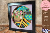 Bicycle Flower Basket 3D Shadow Box File