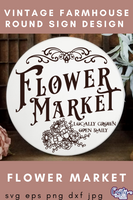 Flower Market Round Svg