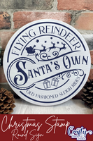 Flying Reindeer Company Round Sign