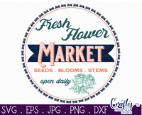 Fresh Flower Market Round Svg