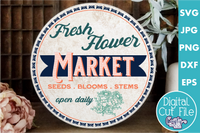 Fresh Flower Market Round Svg