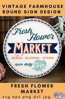 Fresh Flower Market Round Svg