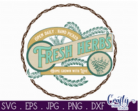 Fresh Herbs Round Svg