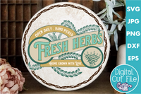 Fresh Herbs Round Svg