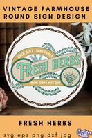 Fresh Herbs Round Svg