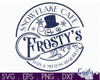 Frosty's Snowflake Cafe Round Sign