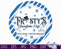 Frosty's Snowflake Cafe Round SVG