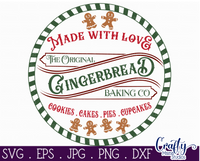 Gingerbread Baking Company Round SVG