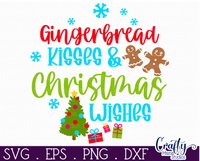 Gingerbread Kisses Christmas Round SVG