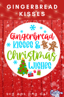 Gingerbread Kisses Christmas Round SVG