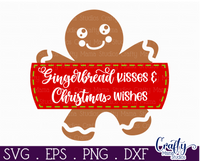 Gingerbread Kisses Cute Round SVG