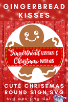 Gingerbread Kisses Cute Round SVG