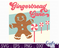 Gingerbread Lane Retro Christmas Sign