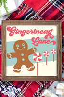 Gingerbread Lane Retro Christmas Sign