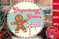 Gingerbread Lane Round Christmas Sign