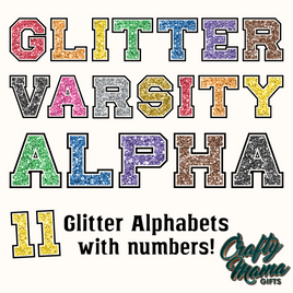 Glitter Varsity Alphabet