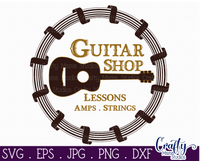 Guitar Shop Round Svg