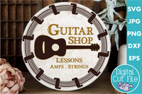 Guitar Shop Round Svg